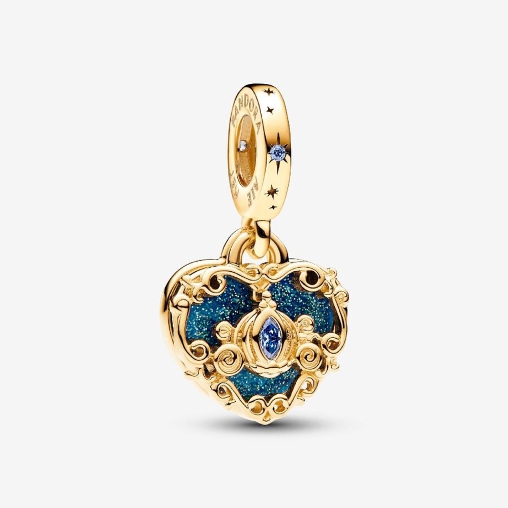 DISNEY X PANDORA Disney Cinderella's Carriage & Heart Double Dangle Charm